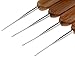 MagiDeal 5pcs Bamboo Hair Weaving Crochet Needles Dreading Hooks Dreadlock Tool for Braid Craft 0.5mm 0.75mm - 0.5mm
