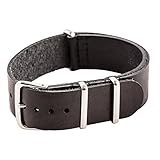 18mm Leather Black Nato Ballistic Military Watch Band Strap G-10 Fits All Watches!!!