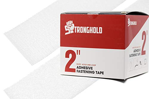 2" Stronghold White Hook and Loop Adhesive - Fastener Tape - 15 Feet - 4.9 Yard Set
