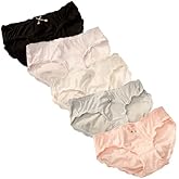 SimplCharm 5 Packs Cute Underwear for Women Strawberry Bow Knot Silk Ruffled Edge Panties