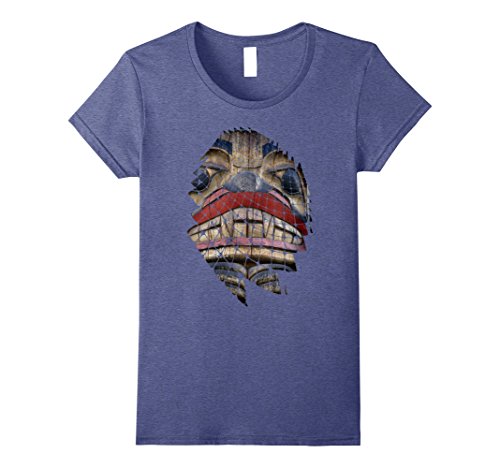 Womens Pacific Northwest Native American Indian Bear Totem Art Large Heather Blue