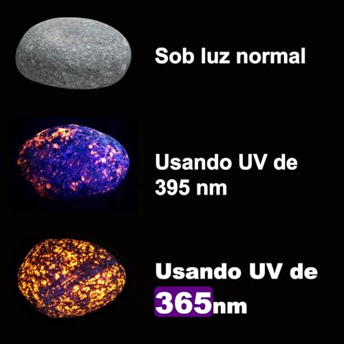 Tobeape Mini Lanterna UV 365nm 10W Recarregável USB-C, Luz Negra Profissional para Detectar Urina de Pet, Manchas, Cura de Resina, Rochas e Escorpiões