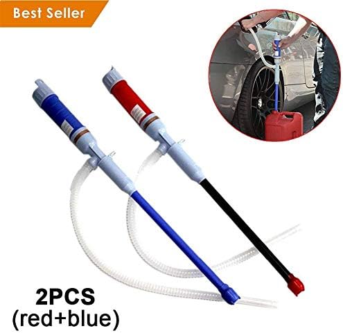 Roawon Battery Operated Liquid Transfer Siphon Pump for Diesel, Fuel, Oil, Water,Fish Tank,Outdoor Portable Electric Oil Sucker Pipe Pump (Blue+Red)