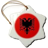 3dRose ORN_159836_1 Flag Albania Albanian Black