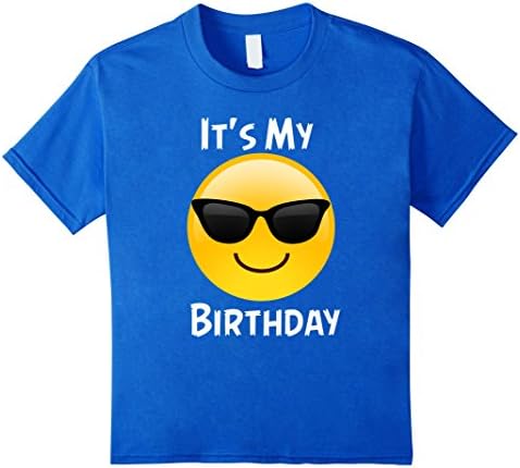 Kids Smiley Face Tshirt Emoji Tee My Birthday T-Shirt 6 Royal Blue