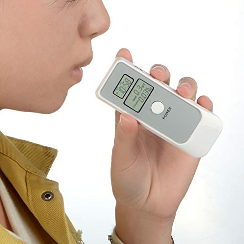 Four Portable Dual Screen Alcohol Breath Tester Breathalyzer Blowing Analyzer Detector LCD Display White