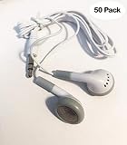 LowCostEarbuds Pack of 50 White/Gray 3.5mm in Ear Earbuds/Headphones/Earphones