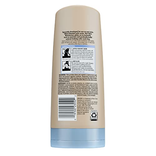 JERGENS NATURAL GLOW IN SHOWER LOTION, SELF TANNER FOR FAIR TO MEDIUM SKIN TONE, SUNLESS TANNING WET SKIN LOTION FOR GRADUAL, FLAWLESS COLOR, 7.5 OUNCE (PACKAGING MAY VARY)