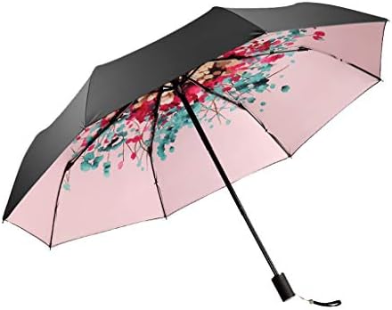 Ultra Light Small Folding Sun Umbrella Pattern Ladies Sunscreen UV Umbrella Umbrella 2019 New Sunny Rainy Day Dual Umbrella (Color : Pink)