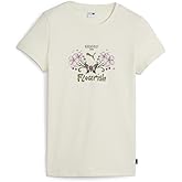 PUMA Womens Graphics Grow & Flourish Crew Neck Short Sleeve Casual Tops Casual - Purple