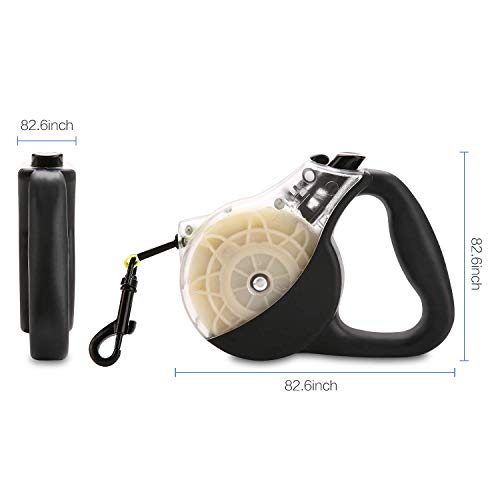 WEILIGU Retractable Dog Leash，Reflective Safety and Strong Anti-Fracture 12ft TPU Scratch Resistant Plastic Wrapped Braided Rope，One-Handed Brake, Pause, Lock - Thumbnail 4
