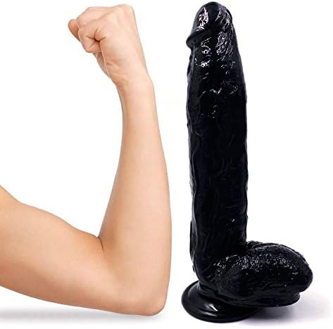JYSD 11.8 inch Large Female Silicone Toys with Suckers (Color : Black)