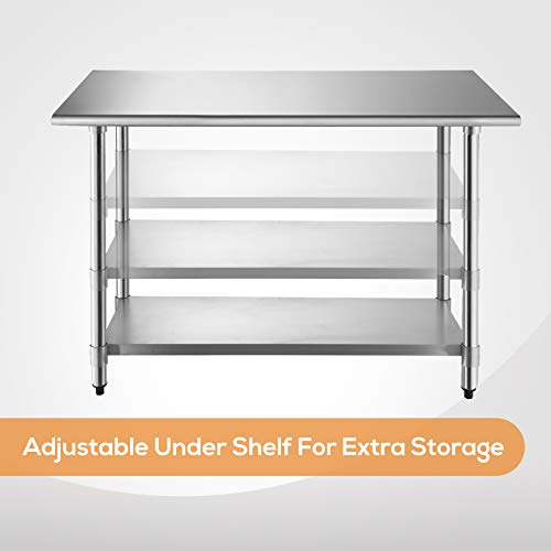 SUNCOO Commercial Stainless Steel Work Table Food Grade