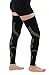Mojo Compression Full Leg Sleeve for Men and Women 20-30mmHg - Footless Thigh High Compression Socks for Diabetic, Varicose Veins Circulation, Swelling - Black/Green, Medium - A609