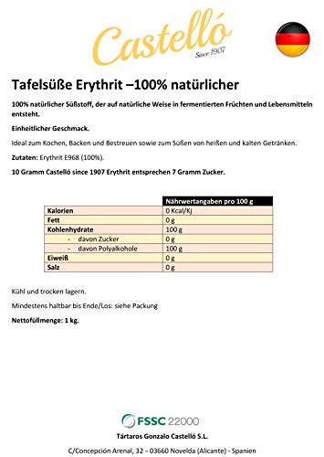 Zoetstof Erythritol - Gegranuleerde - Natuurlijke Suikervervanger - Geen GMO - 0 Glycemische Index - Keto en Paleo… - Afbeelding 6
