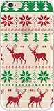 iPhone 6 Case, TPU Transparent Clear Case Bumper Ultra Slim Translucent Silicone Clear Case Gel Cover for Apple iPhone 6 (Christmas Winter) (green red deer snow flake pattern)