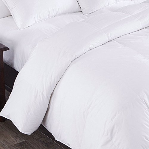 PUREDOWN White Down Comforter, Year Round Use, 100%Cotton, 600 Fill Power, 233 Thread Count , Twin Size, White
