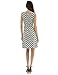 PattyBoutik Women V Neck Sleeveless Print Dress (Ivory and Black 27 Small)