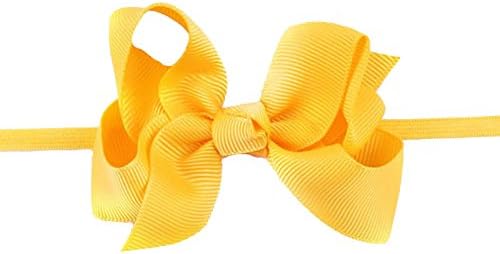 Ribbon Bow Yellow wBaby Headband