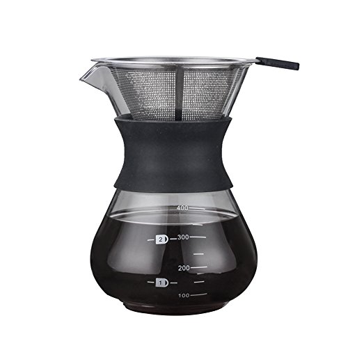 Click Here to See More Images Cibeat Coffee Maker Wear-resistant 400ML High Borosilicate Glass Coffeepot High Temperature Resistant Household Coffee Maker