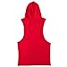 G.S Men's Bodybuilding Stringer Hoodie Logo Print Workout Fitness Gym Tank Top Red,Medium