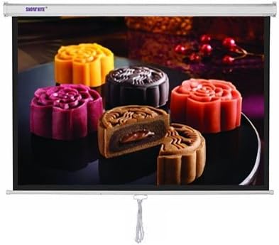 SNOWHITE 100" Manual Professional Plus pull down projection screen 77x57 inches viewing area | 4:3 format | Wall or ceiling mounting | Gain factor of 1.2 for home cinema &amp; business environments