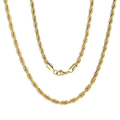 ChainsPro 925 Sterlingsilber 18K Gold Schwarz Damen-Halskette ohne Anhänger-Erbskette-Rolo Kette-3/6mm Breite-Längen:41/46/51