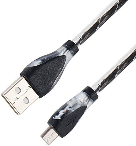LED Light Micro USB Data Sync and Charging Cable - Black