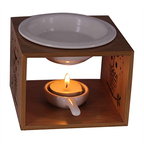 Singeek 100ML Ceramic Tea Light Holder,Essential Oil Burner Candle Aroma Diffuser for Spa Yoga Meditation - Thumbnail 3