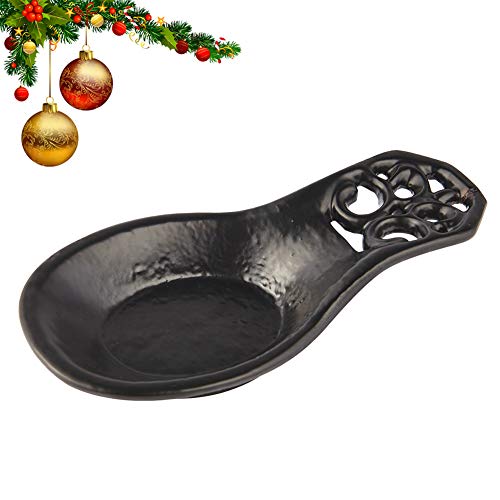 Vintage Spoon Rest, Kitchen Spoon Rest Cast Iron Utensil Rest Ladle Spoon Holder for Cooking Home Decor, Black - Thumbnail 7