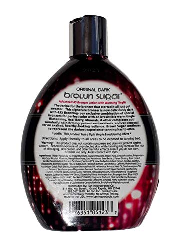 Tan Incorporated - Brown Sugar ORIGINAL DARK Advanced 45 Bronzer with Warming Tingle Tanning Lotion 13.5 oz.