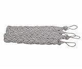 2 Pieces Fine Hand Tied Curtain Clip, Buckle Holdback Fabric Drapery Tassels Curtain Tiebacks / Tassel Window Curtain TieBacks Knitted Braided Curtain Cord Rope Buckle (Gray)