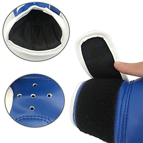 Dtown Kids Boxing Gloves 6oz Boys Gloves for Children Age 7 to 12 Years PU Leather Blue - Thumbnail 5