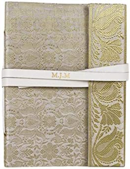 Personalised Sari Silk Journal, A5 White - Handmade in Italy