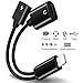 Dual Adapter for iPhone 7/7 Plus/8/8 Plus/X Double Lightning Adapter Headphones Audio Charger 2 in 1 Lightning Adapter/Converter/Splitter, Listen to Music with Headphone and Charge Your iPhone, Black