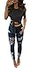 WorkTd Womens Criss Cross Bandage Wrap Crop Top Crew Neck Tie Shirts