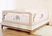 BABY BBZ 59inch Bed Rail - Single Foldable Safety Bedrail with Ventilated Mesh for Toddlers - Queen Size Bed Guard for Kids - Elephant Print - Safe Sleep (Beige Color)