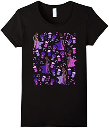 Women's Purple Belly dancers shirt and Doumbek drums t-shirt Large Black