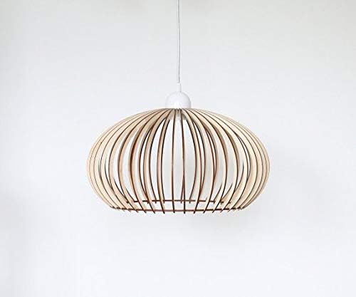 ANEKOdesign Modern Classic Scandinavian Design Wood Ceiling Pendant Lighting Lamp with Cord and Socket E27