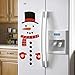 Christmas Snowman Stickers Set of 16, Cute Funny Fridge Stickers Refrigerator Stickers Holiday Christmas Decorations for Fridge, Garage, Office Cabinets, Door, Windows (Big Snowman 1Pack)