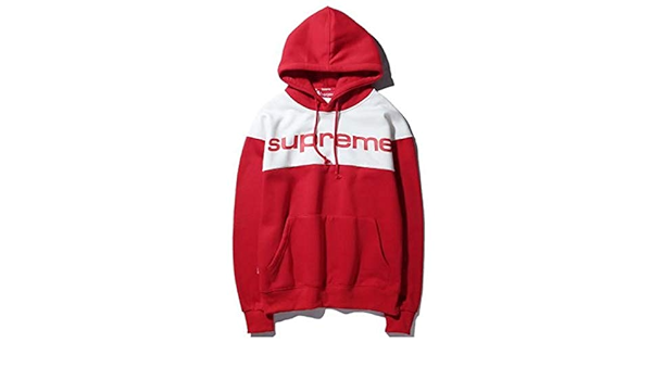 supreme white and red hoodie