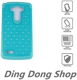 LG G3 Case,[Anti-Scratch][Shockproof][Drop Resistant]LG G3 Case Studded Rhinestone Crystal Bling Dual Layer Hybrid Armor Protection Cover for LG G3 (Mint)