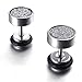 KONOV Mens Stainless Steel Stud Earrings, 8mm, Black