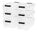 IRIS USA, Inc. TB-42 12 Quart Stack & Pull Box, Clear, 6 Stack and Pull primary