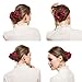 Floral Hair Claw Clips Set for Women, Double Grip Teeth Nonslip Strong Jaw Clamps Large Ribbon Rose Flower Hair Hold Clutches Accessories 3.9