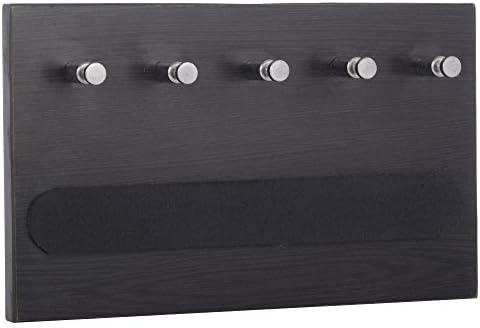 Dwelldale - Wall Mounted Key Holder / Key Rack Hooks - 5 Keys (20 cm x 13 cm x 5 cm, Walnut)