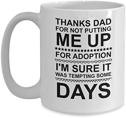 Thanks Dad Mug Valentines, Birthday, Father's Day Gift