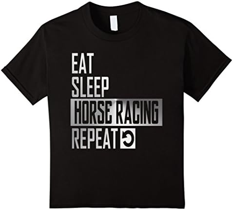 Kids Eat sleep horse racing shirt/ Horse T shirt 12 Black