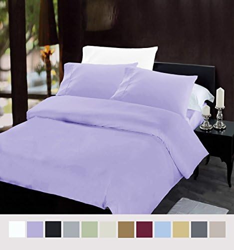iCOVER BEDDING PLATINUM 1800 COLLECTION BRUSHED MICROFIBER BEDDING SET,Wrinkle,Fade resistant,3Pc Bed Duvet Cover Set(King/Cal-king,violet):1Duvet Cover(tie at corners)+2King sizePillow Cases