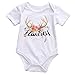 Baby Infant Girls White Color Short Sleeve Deer Head Bodysuit Romper Outfits (0-3 Months)